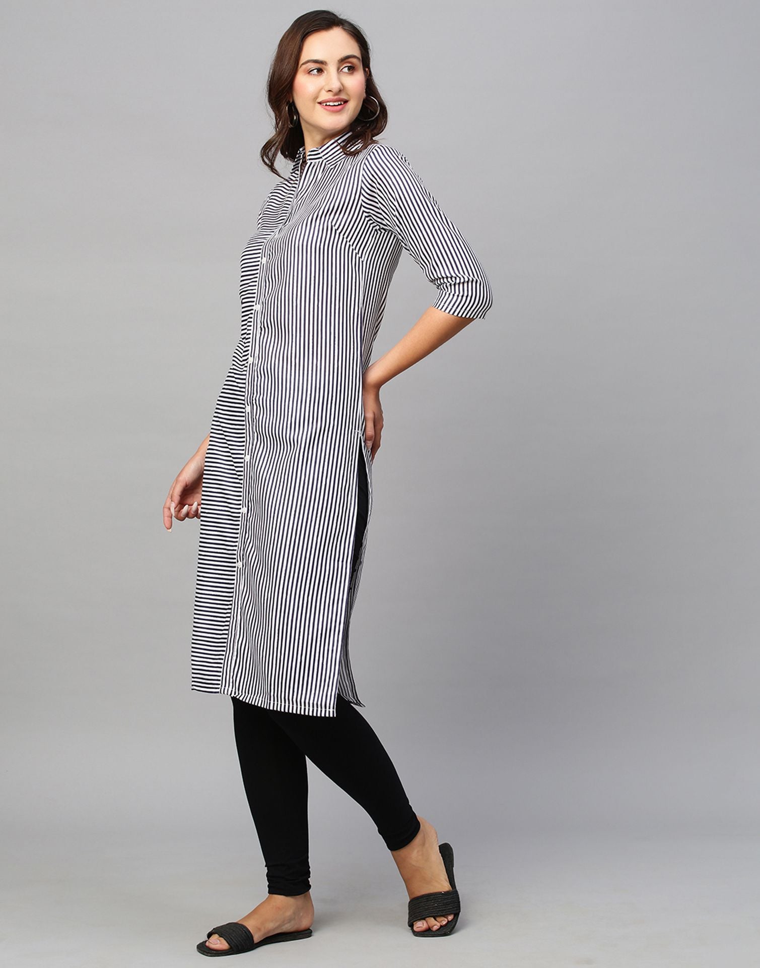 Buy White Blue Fauna Shirt Kurti With Navy Blue Pant Online in India  -Beyoung
